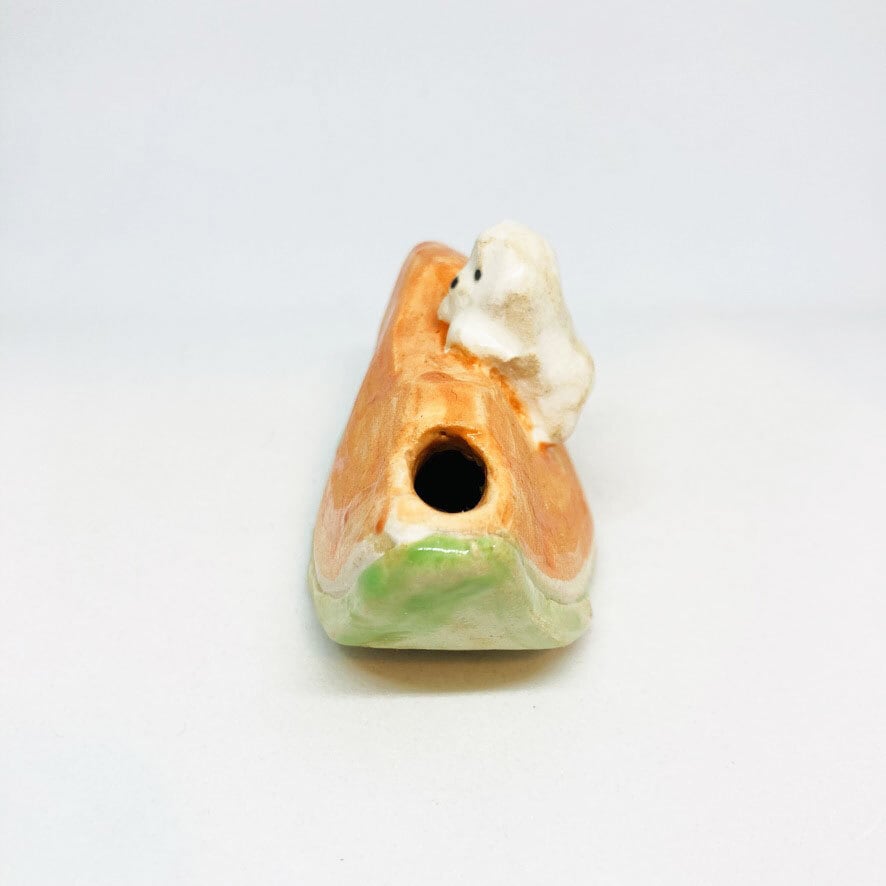 しろくまメロンのお香たて/ すずきたまみ / 陶芸作品