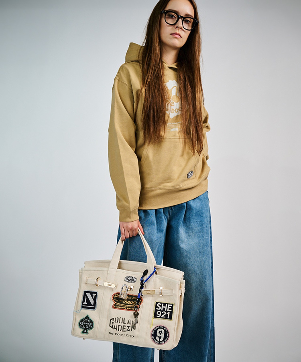 -数量限定-【直営限定ITEM】TYPE-B バイカラーワッペンターンロックハンドバッグ　CQ-49510H