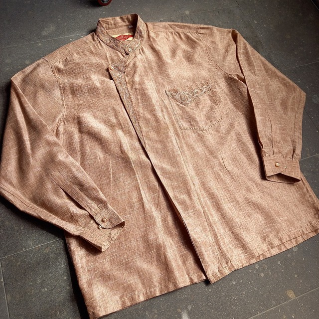 バンドカラー デザインシャツ used [103042]