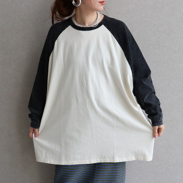 コットンラグランビッグTee【an-p263069e-z】送料無料 / メール便発送10