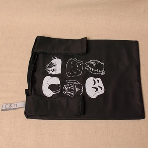 にゃあと揺れる傘エコバッグ【ブラック】