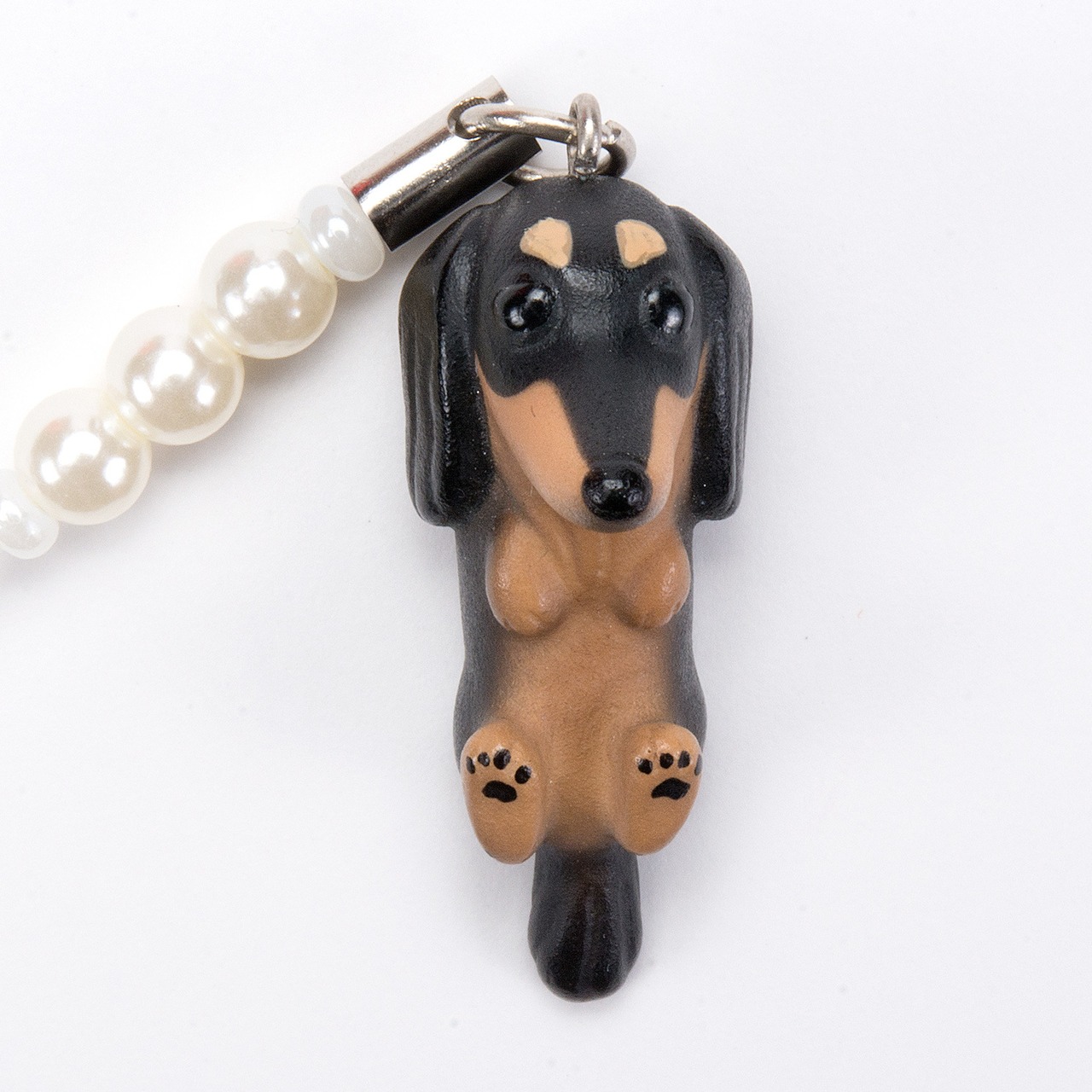Dog 92 Dachshund ダックス ブラックタン ビーズ ストラップ DN-3003