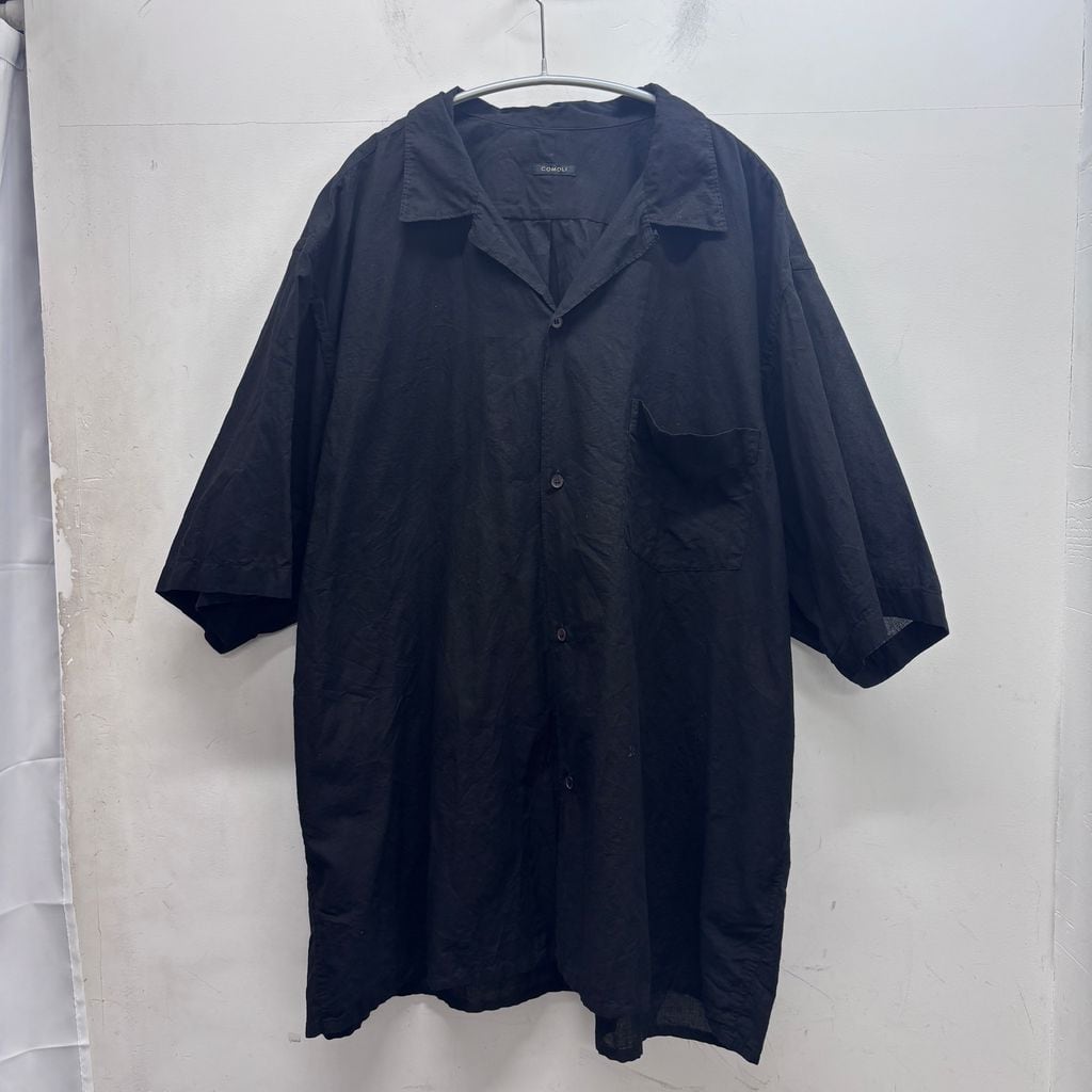 COMOLI コモリ 25SS KHADI COTTON OPEN COLLAR SHIRT 半袖オープン