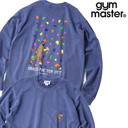 gym master ジムマスター 10oz ピグメントスウェット ボルダリング ロンTEE Reach for the Sky 長袖Tシャツ メンズ レディース コットン100% LOVE&PEACE G833775 パープル