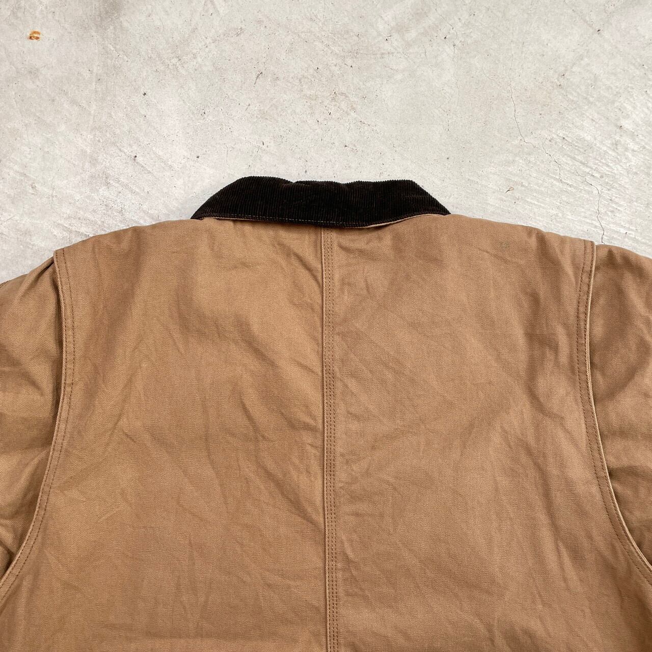 90s 古着 DRI-DUCK ダックジャケット ブラウン スタンドカラー XL USA製 80s～90s Carhartt Flannel Lined Duck Jacket 茶 L カーハート