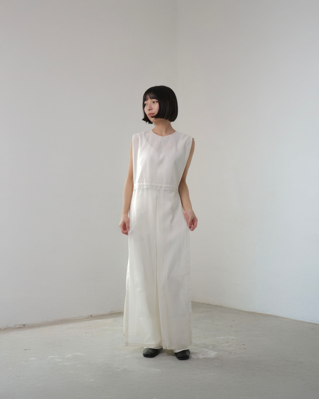 Solar - Expansion Onepiece :Écru|コットンオーガンジー/ベスト付属/別注