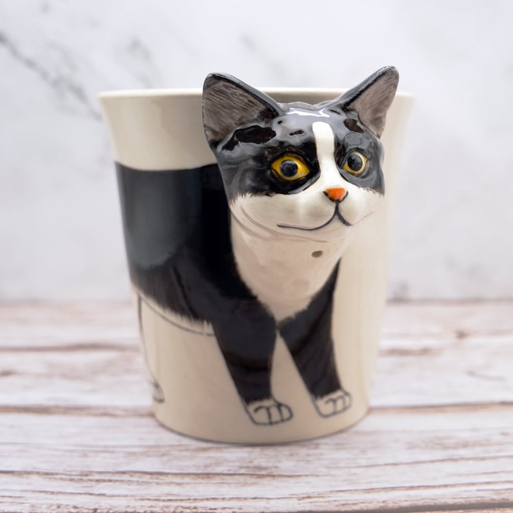 猫マグカップ(AnimalMug3Dマグ)タキシード | マスノヤ衣料品店