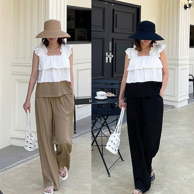 ノースリーブトップ+パンツ セットアップ　24117