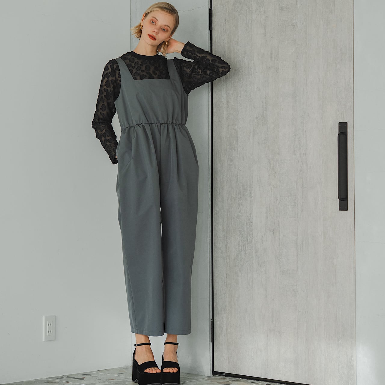 ライトタフタサロペット（グレー） | LINKABLE