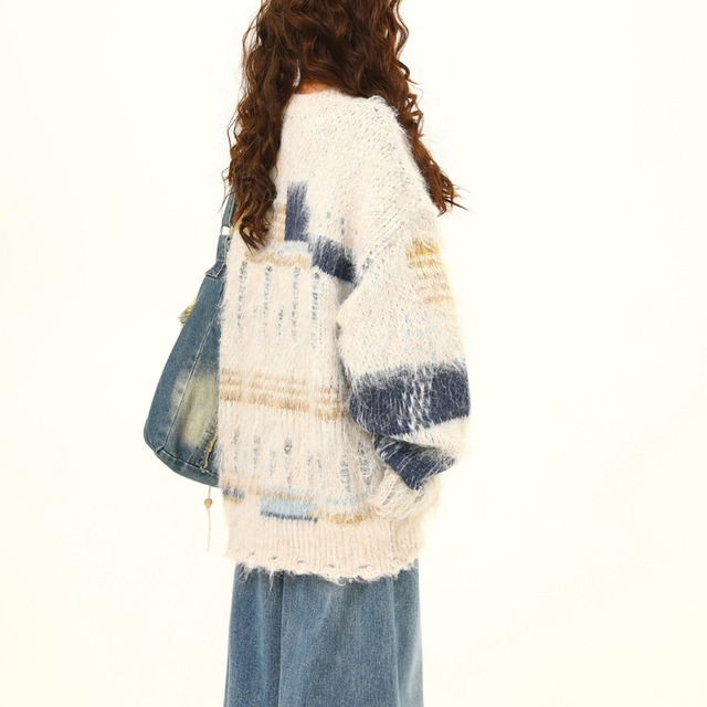 patchwork mohair knit　パッチワークモヘアニット　J1488
