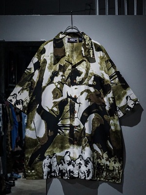 【add(C)vintage】"SOUTH POLE" "相撲" Design Loose Open Collar Shirt