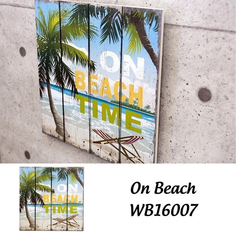 アートパネル アメリカン雑貨 ウッドボード ウォールプレート ON BEACH TIME ビーチタイム WB16007-2104  k2select2020