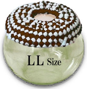 【LLサイズ】ブラウン×ホワイト　チンチラ　デグー　砂浴び容器　飛び散り防止　ブラッシング効果  Chinchilla's glass ball for dust bath [LLsize] fluffy ring is [ brown×white color] .