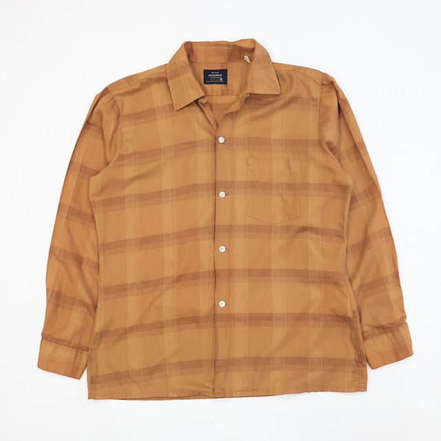 60S ARROW MONARCH CHECKED OPEN COLLAR L/S SHIRT