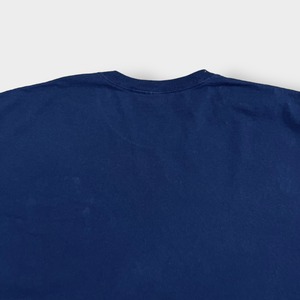 【USA古着】ワンポイント 刺繍ロゴ ポケットTシャツ ポケT HAINES 企業系 企業ロゴ X-LARGE以上 ビッグサイズ ゆるダボ ネイビー US古着