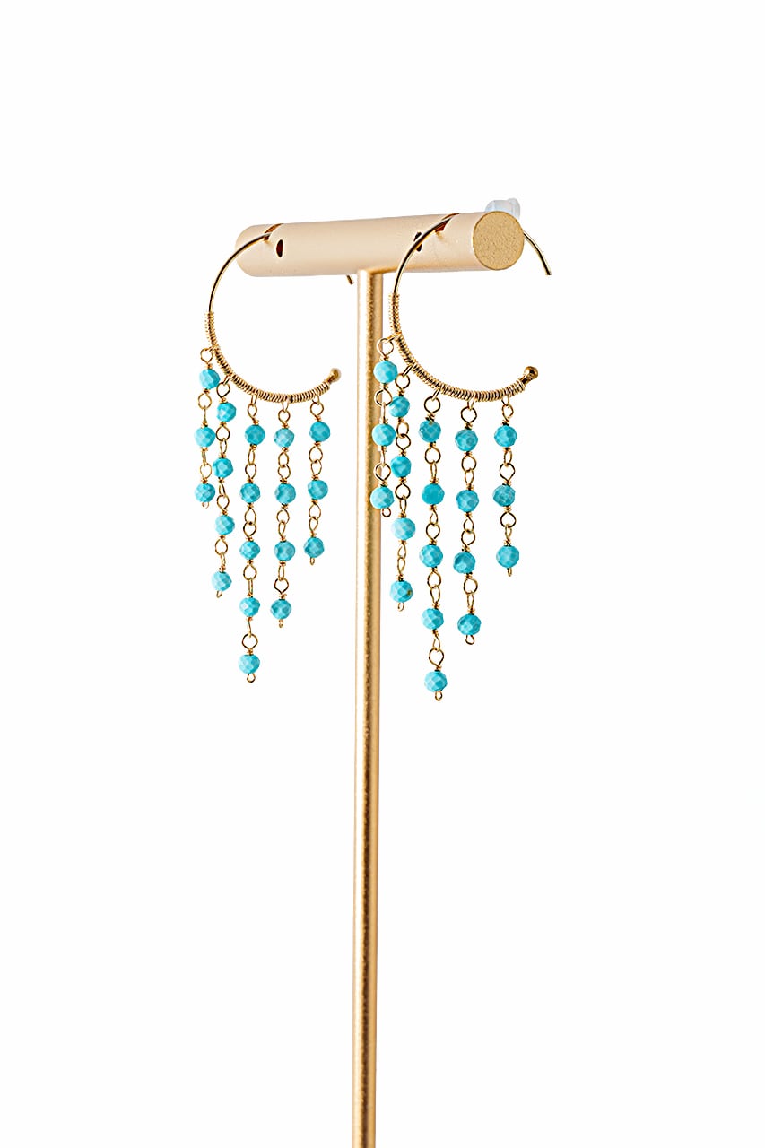 マグネサイトターコイズ シャンデリアピアス