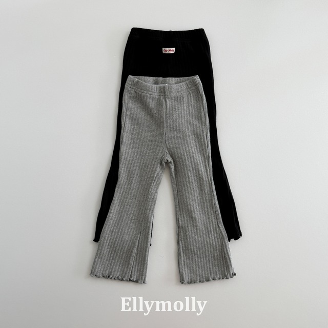 【2点送料無料】«予約»«ジュニアサイズあり»«elly molly» リブフレアパンツ 2colors