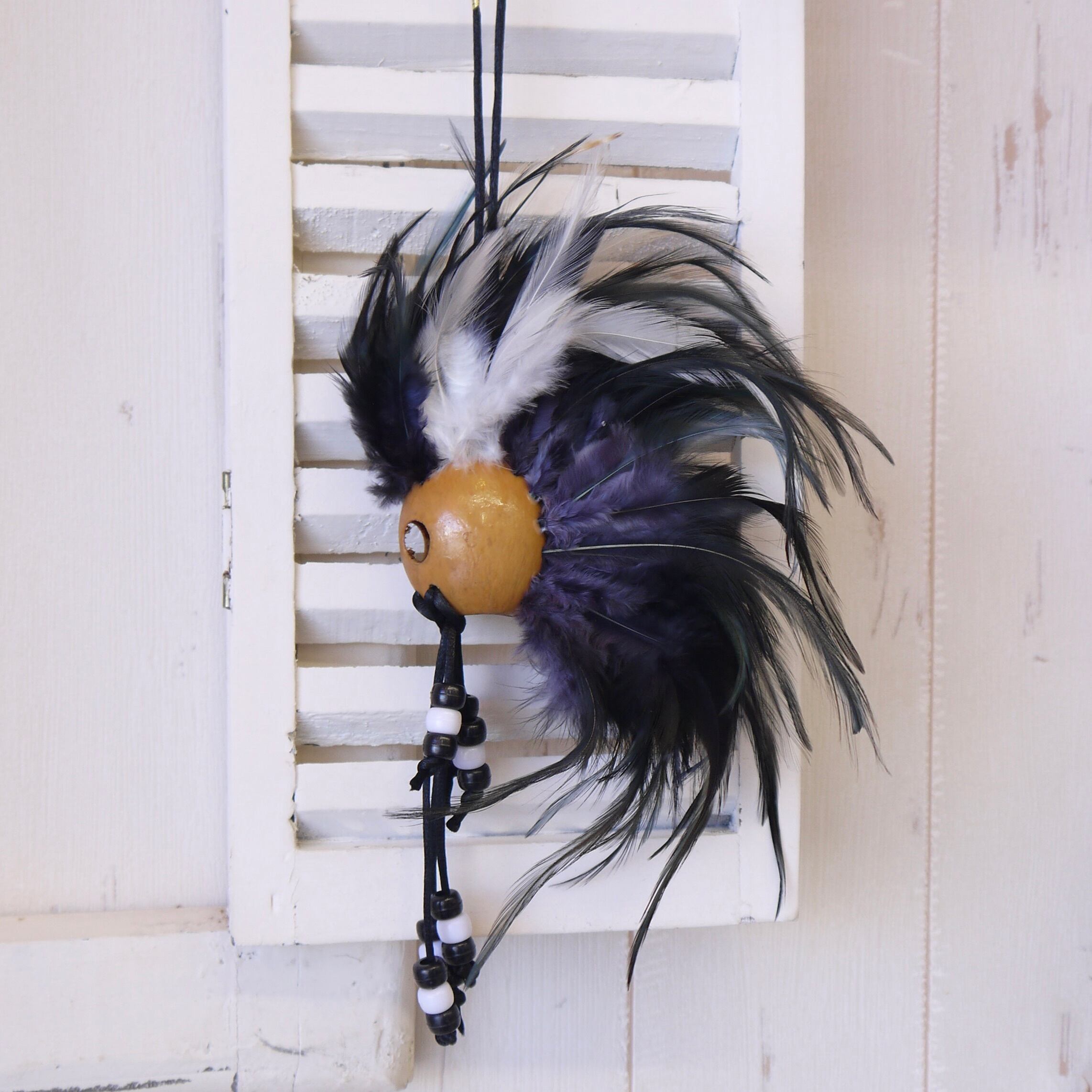 ★ハワイ直輸入★イカイカ/お守り/魔除け/ハワイアンヘルメット/グレー&ホワイト<14 グレー×白 MIX>