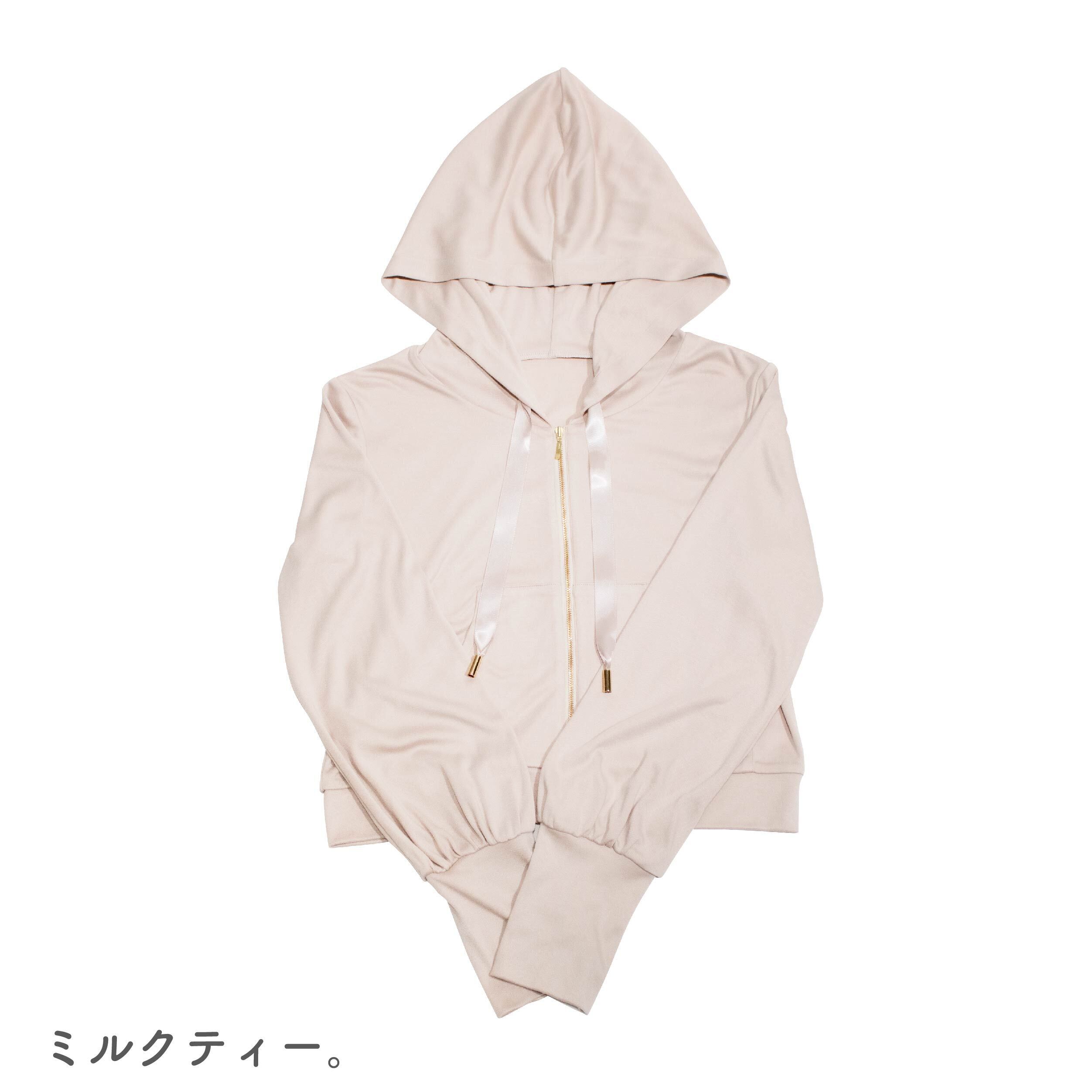 シロノサクラ。 SunCrush！UV hoody 〜夏雪草〜 ミルクティー - パーカー