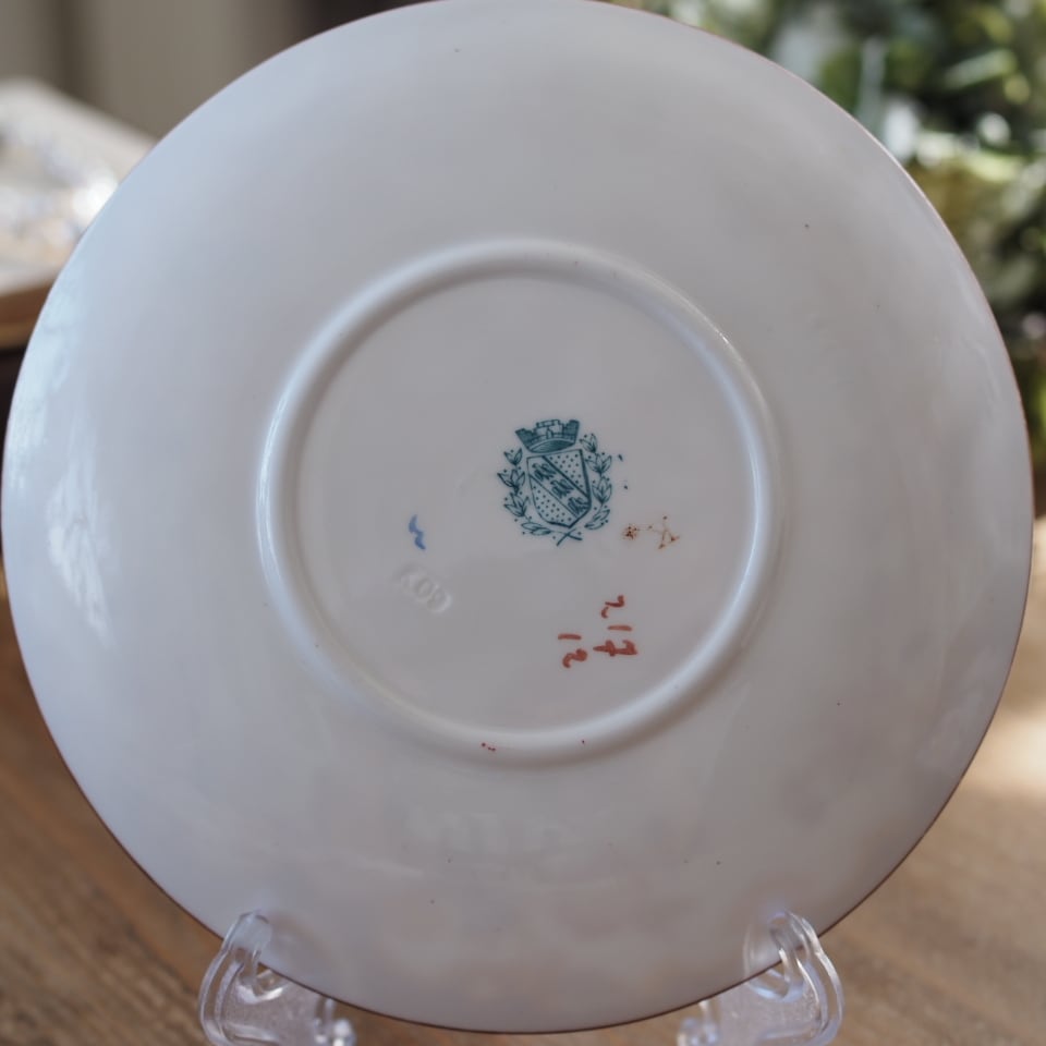 希少フランスアンティーク サルグミンヌ ミントン217 ソーサーF F2