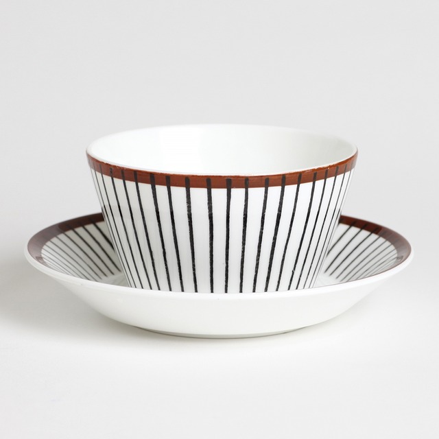 Gustavsberg グスタフスベリ Spisa Ribb スピサ・リブ 100mm ティーカップ＆ソーサー - 23 北欧ヴィンテージ