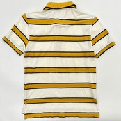 LACOSTE ラコステ ボーダー柄 鹿の子コットン 半袖 ポロシャツ 2 /ホワイト×イエロー×黒/日本製 ファブリカ/90s 00s nextビンテージ