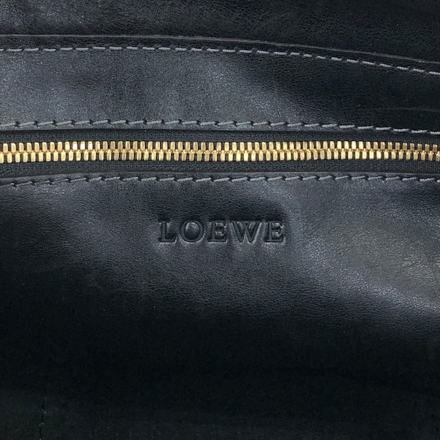 LOEWE ロエベ ハンドバッグ ブラック アナグラム レザー vintage ヴィンテージ オールド x7a23e