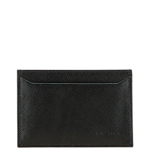 プラダ カードケース ブラック サフィアーノレザー レディース PRADA 【中古】