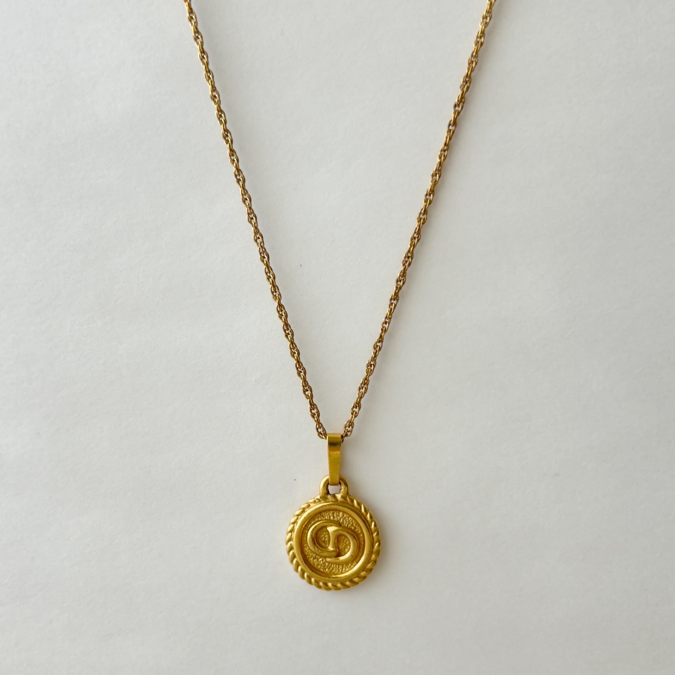 N6096】Christian Dior coin motif necklace/クリスチャンディオール