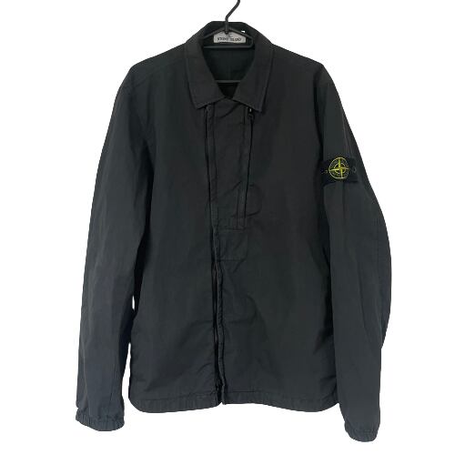 STONE ISLAND ガーメントダイ ジップアップシャツブルゾン ブラック