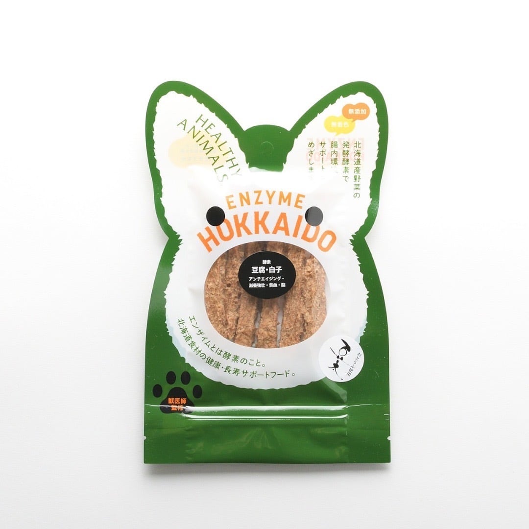 【カロリーが気になる子に】【おとうふ豆太コラボ】北海道産 豆腐白子スティック(植物発酵酵素+たもぎ茸配合) 無添加・無着色 【犬・猫用】