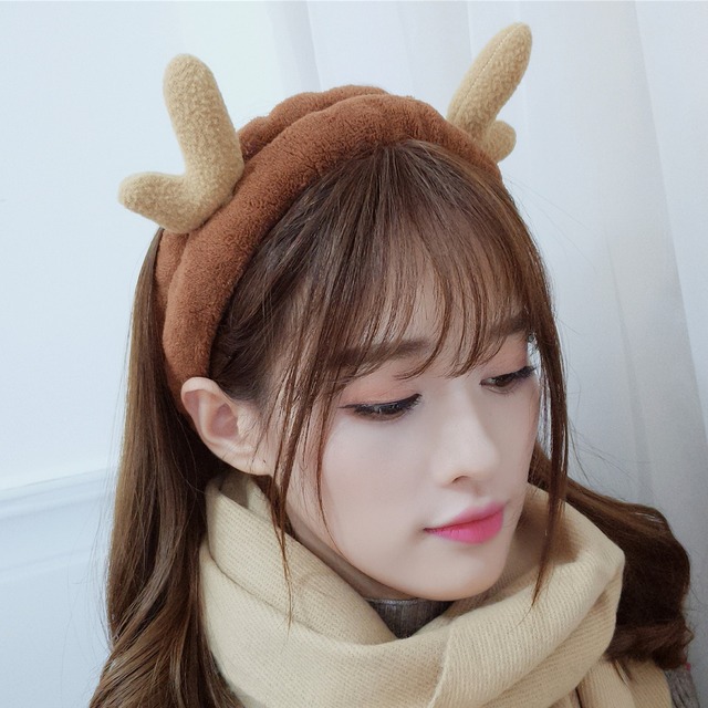 ヘアアクセサリーウォッシュフェイスヘアバンド女性メイクヘッドバンドマスクヘッドバンド増粘insかわいいantlers販売発芽フープ ブラック・アイド・ピーズ27130303555