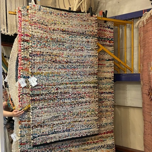 TOPANGA Homefurnishing　Recycle Cloth Rug White　80×140cm　リサイクルクロスラグ　ホワイト　玄関マット　ベッド　ラグマット　リビング　玄関　椅子　サイドテーブル　コットン