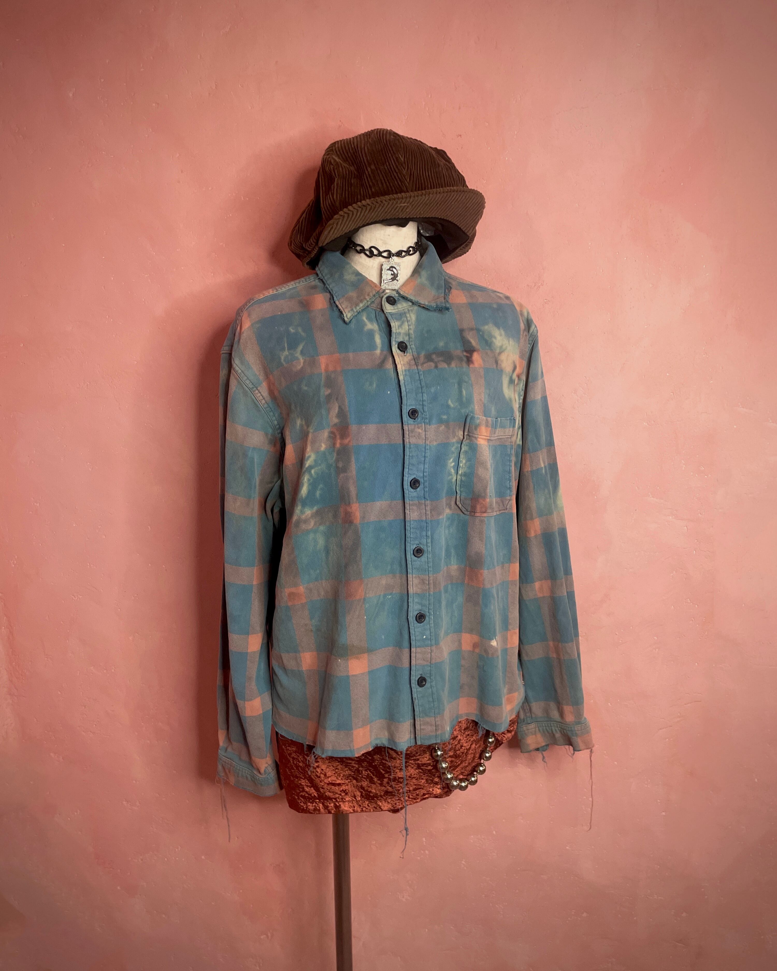 used custom bleach flannel shirt[Disarmed]