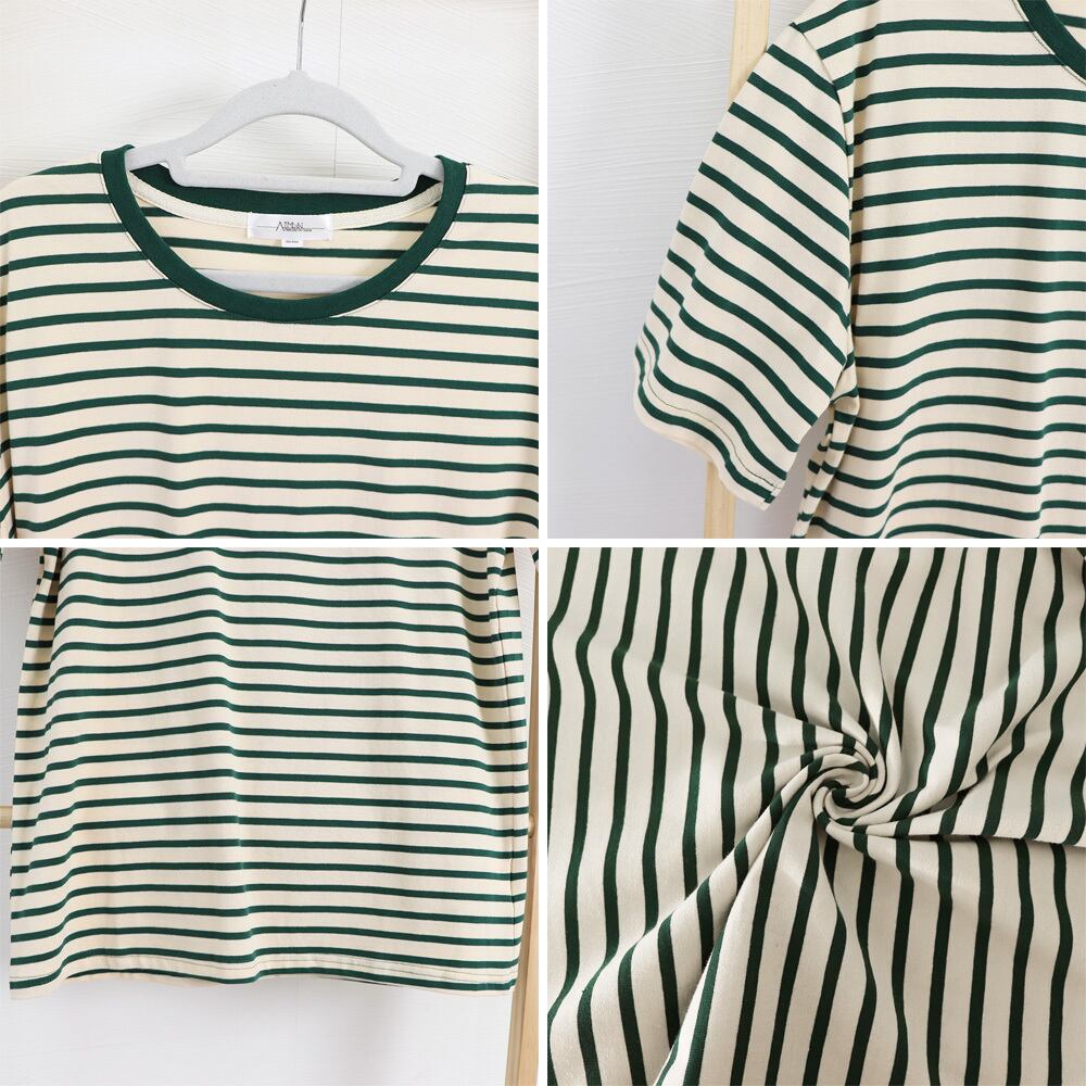 ボーダー柄 Tシャツ レディース 春夏秋 トップス 大人 きれいめ カジュアル おしゃれ かわいい レトロ パイピング 大人可愛い 大人女子