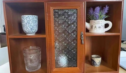 収納キャビネット 木製 ガラス窓付き 食器収納 小物収納ボックス ラック ヴィンテージ