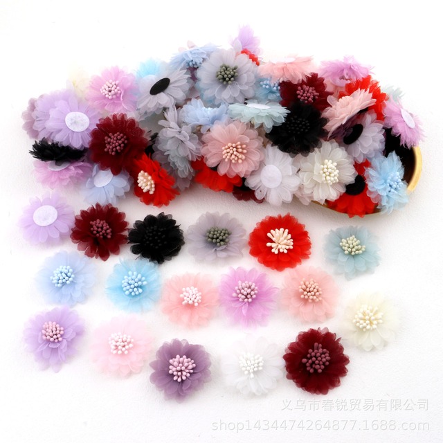 春鋭 欧根紗造花 ヘアピン材料 4cm