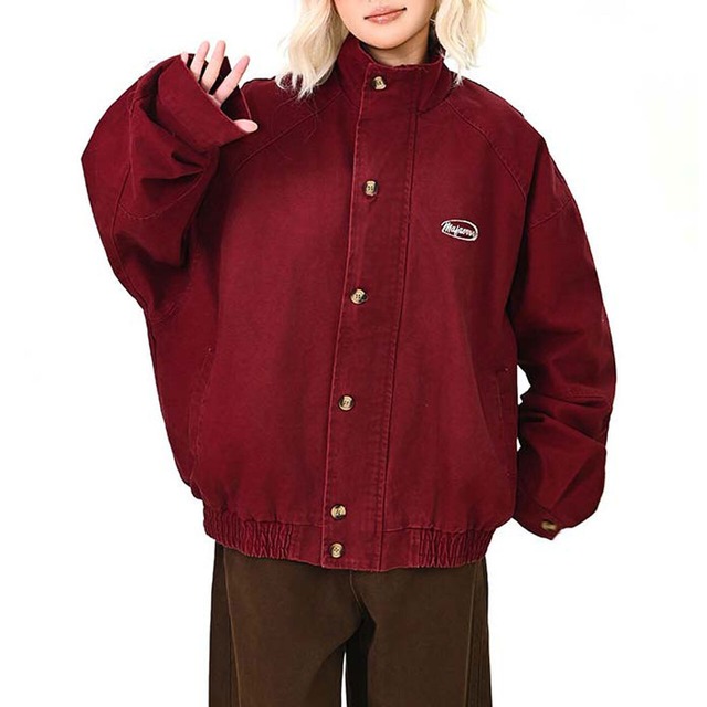 ミニロゴスタンドネックストリートブルゾン 2col   R01480