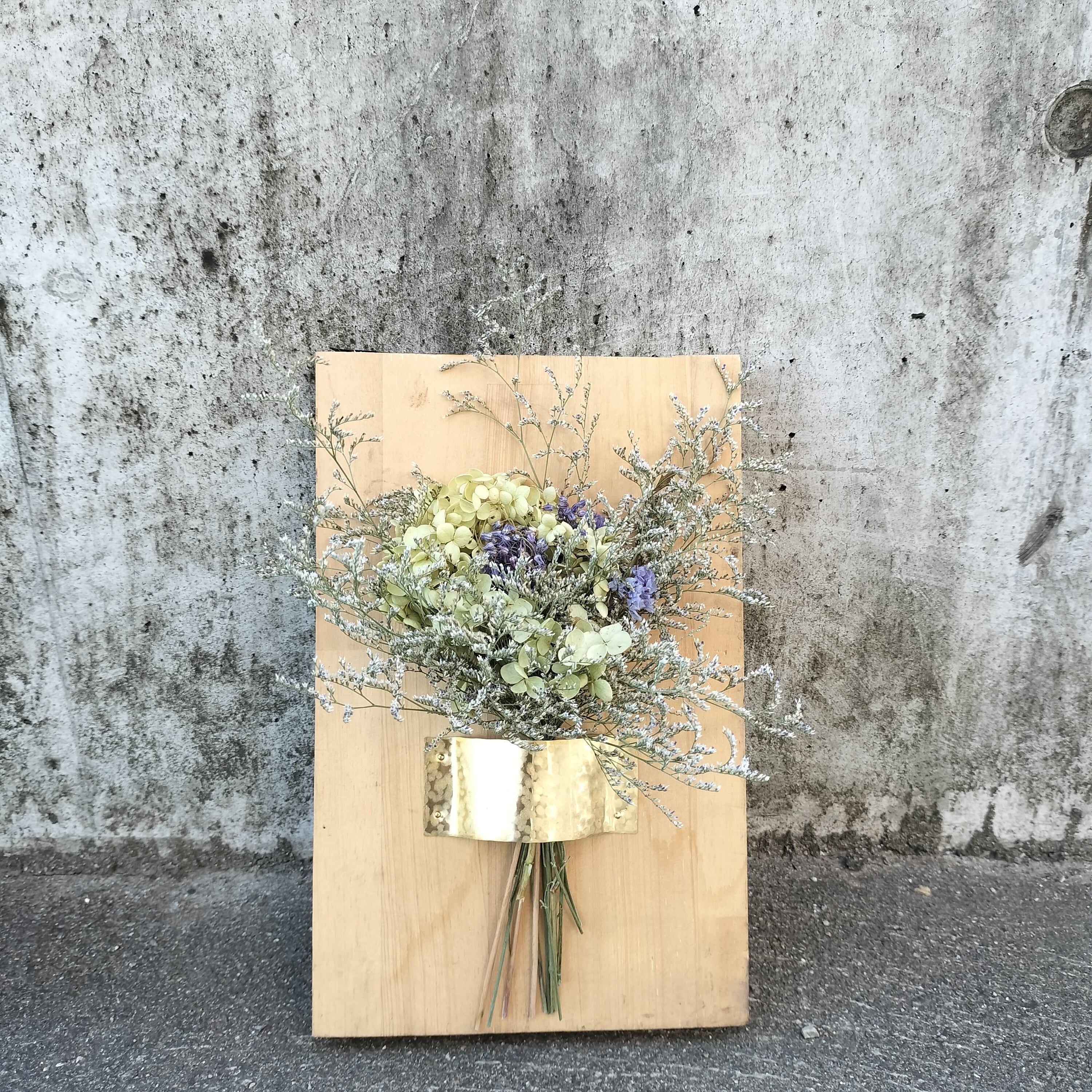 古材と真鍮のドライフラワーアレンジメント【Old and brass flower