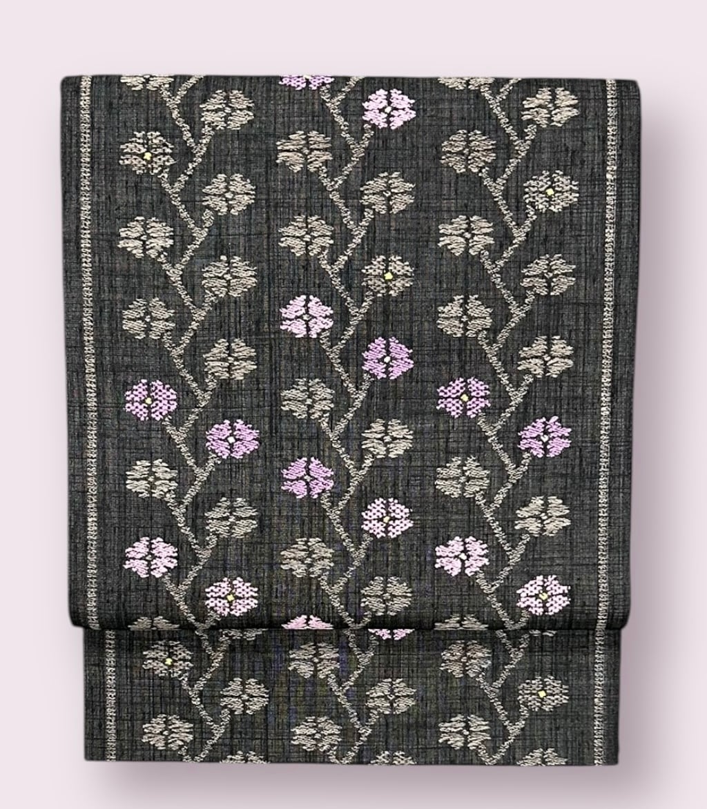 袋帯：メルヘン花瓢箪：美品：つづれ織り：正絹：裏は白地竹柄：両面