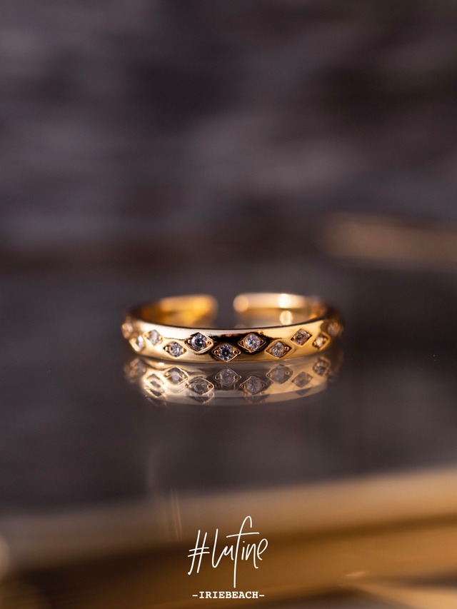 【#lufine】zigzag cz ring  #18