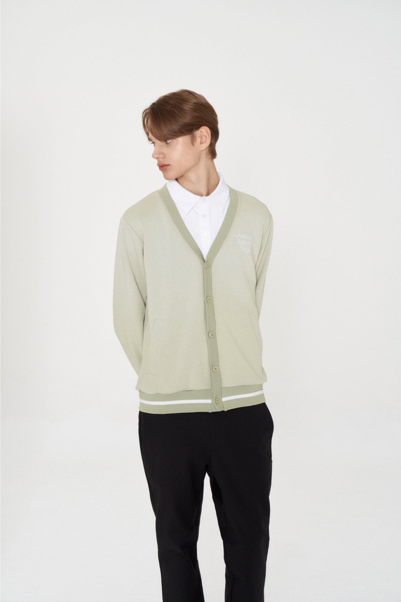 GOXO ゴーエックスオー エイミング ストレッチ カーディガン カーキー