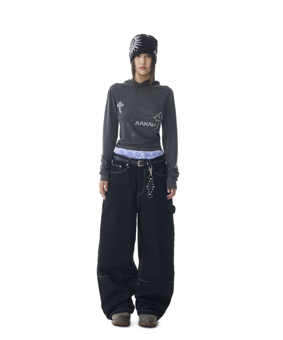 パンツ AAKAM Needlework Carpenter Denim Pants ☆【AAKAM】Needlework Carpenter Denim Pants (Black) | もごつ