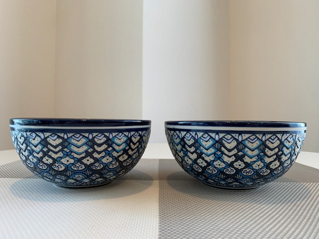 Servin焼き_小どんぶり_14x7cm_Blue/Navy