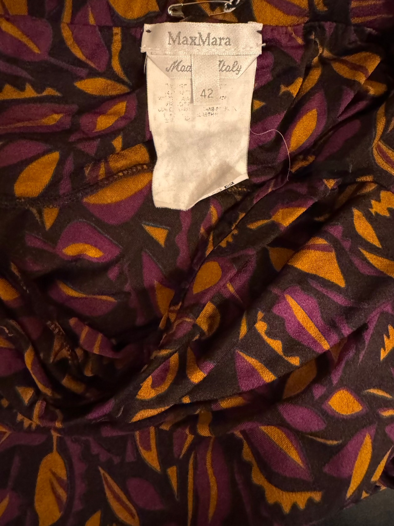 Max Mara ボタニカルリーフプリントスカート