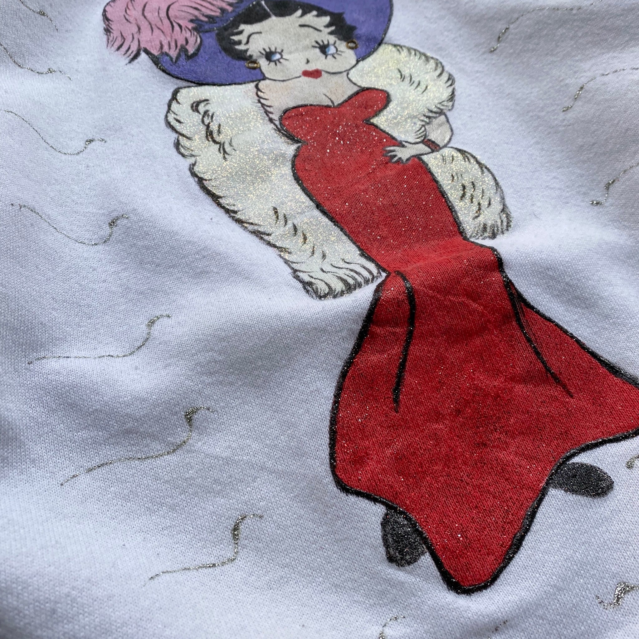 80年代 ビンテージ Betty-Boop ベティーちゃん 手描き ペイント ラメ