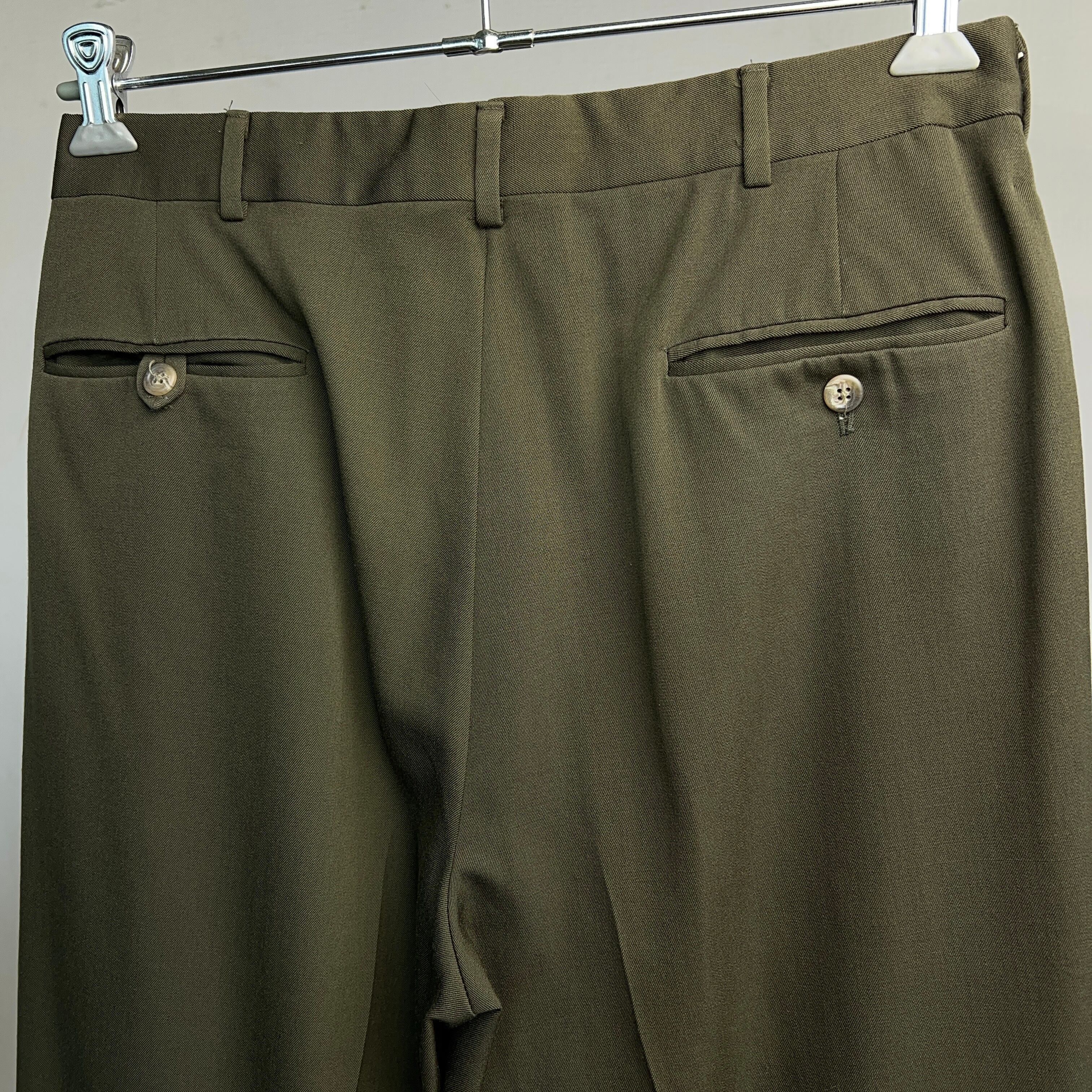 00s イタリア製 デザインスラックス ドレスパンツ タックパンツ W76cm