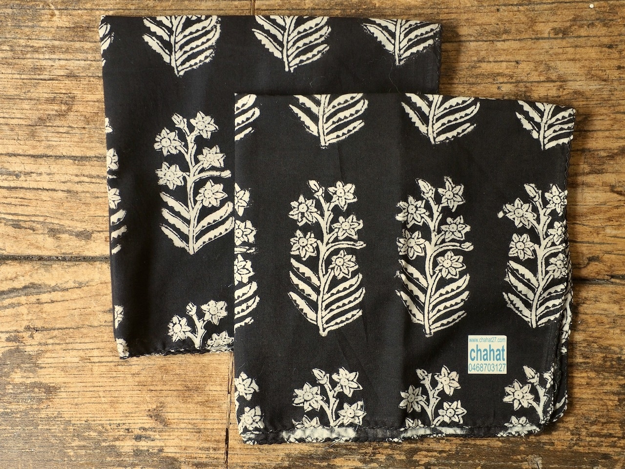 156ri049 Block Print Handkerchief b84
