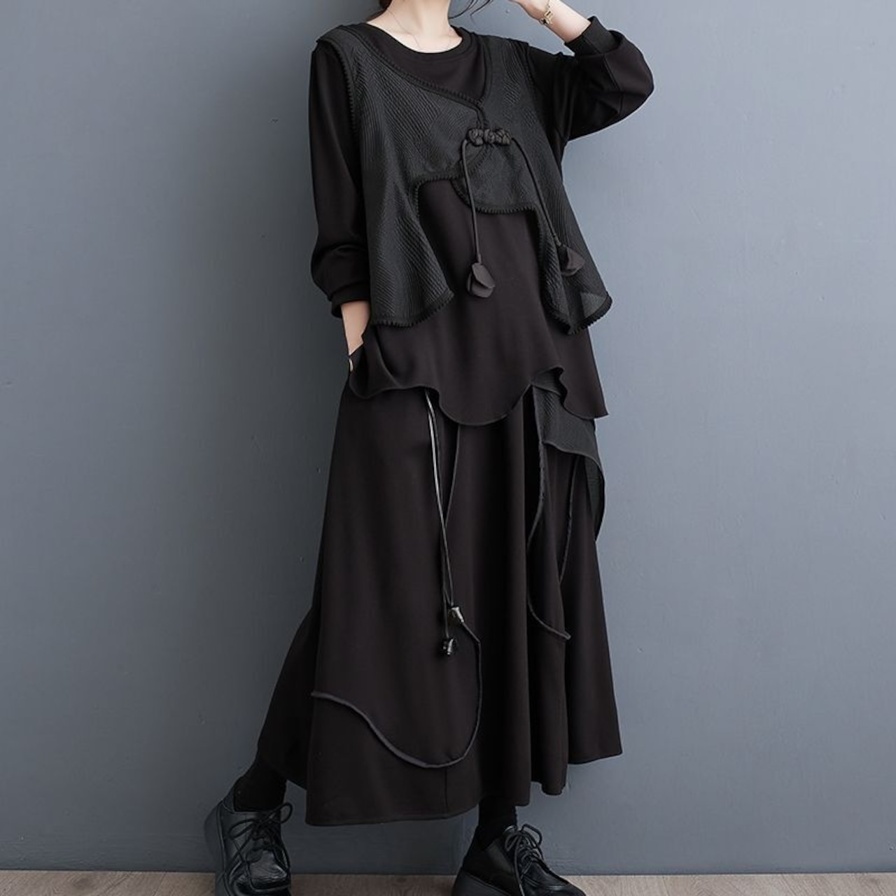 レイヤード風 チャイナデザイン セットアップ 60019