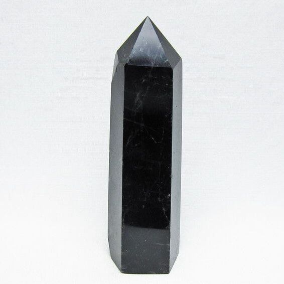 モリオン ポイント 黒水晶 六角柱 置物 一点物 152-4410